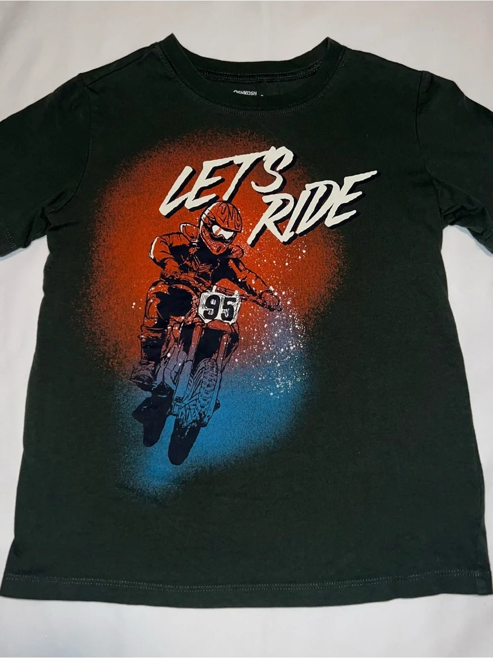 OshKosh B'gosh Dino & 'Let's Ride' Graphic Tee Two-Pack - Blue & Black